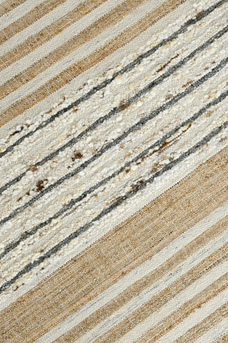 Natural Multi 50% Jute Wool & Wool Blend Pego Stripe Rug Collection