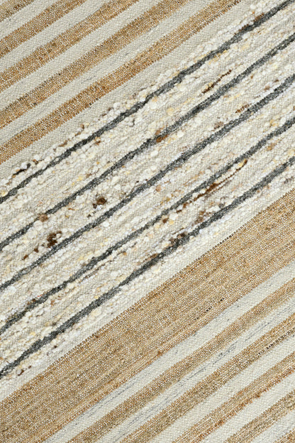 Natural Multi 50% Jute Wool & Wool Blend Pego Stripe Rug Collection
