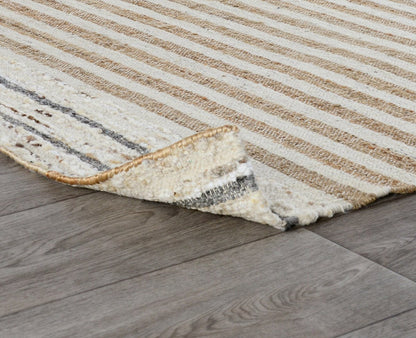 Natural Multi 50% Jute Wool & Wool Blend Pego Stripe Rug Collection