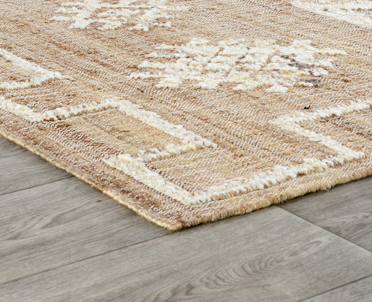 Natural/Ivory 50% Jute Wool & Wool Blend Raposa Rug Collection