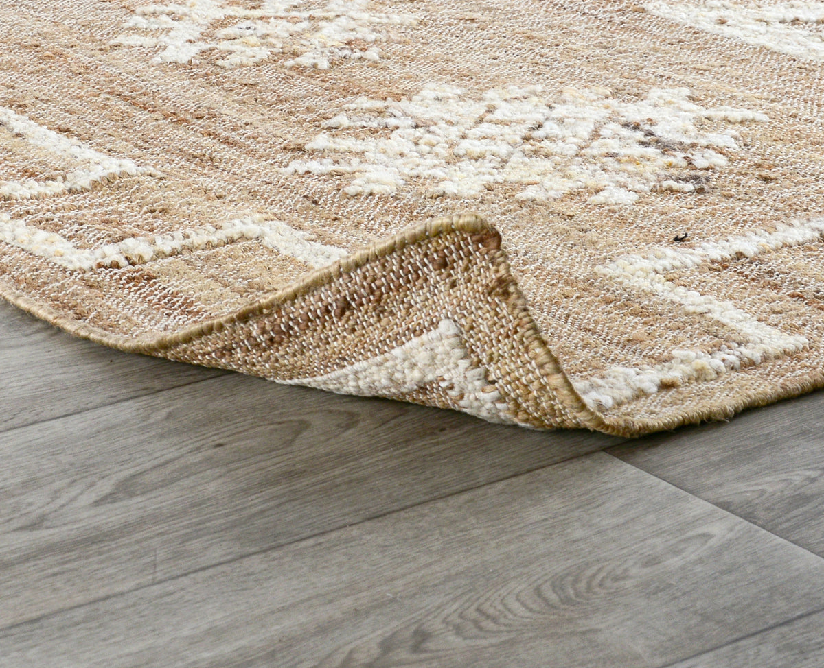 Natural/Ivory 50% Jute Wool & Wool Blend Raposa Rug Collection
