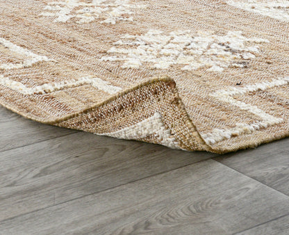 Natural/Ivory 50% Jute Wool & Wool Blend Raposa Rug Collection