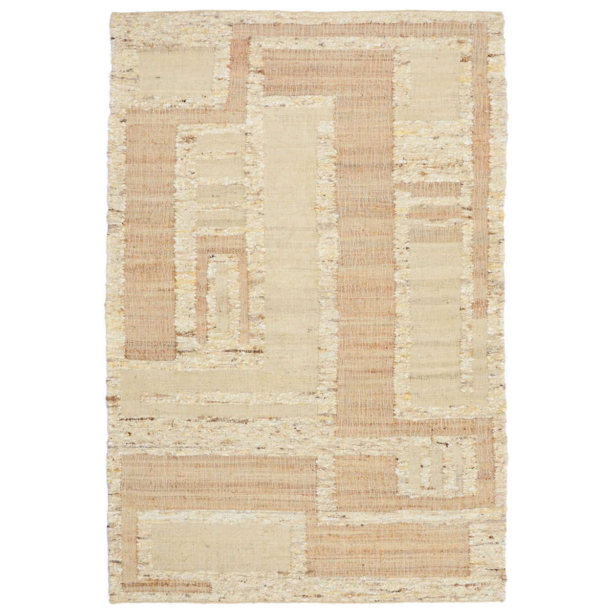 Natural/Ivory 50% Jute Wool & Wool Blend Muda Rug Collection