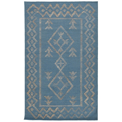 Blue/Natural 90% Wool Wool & Wool Blend Lagos Rug Collection