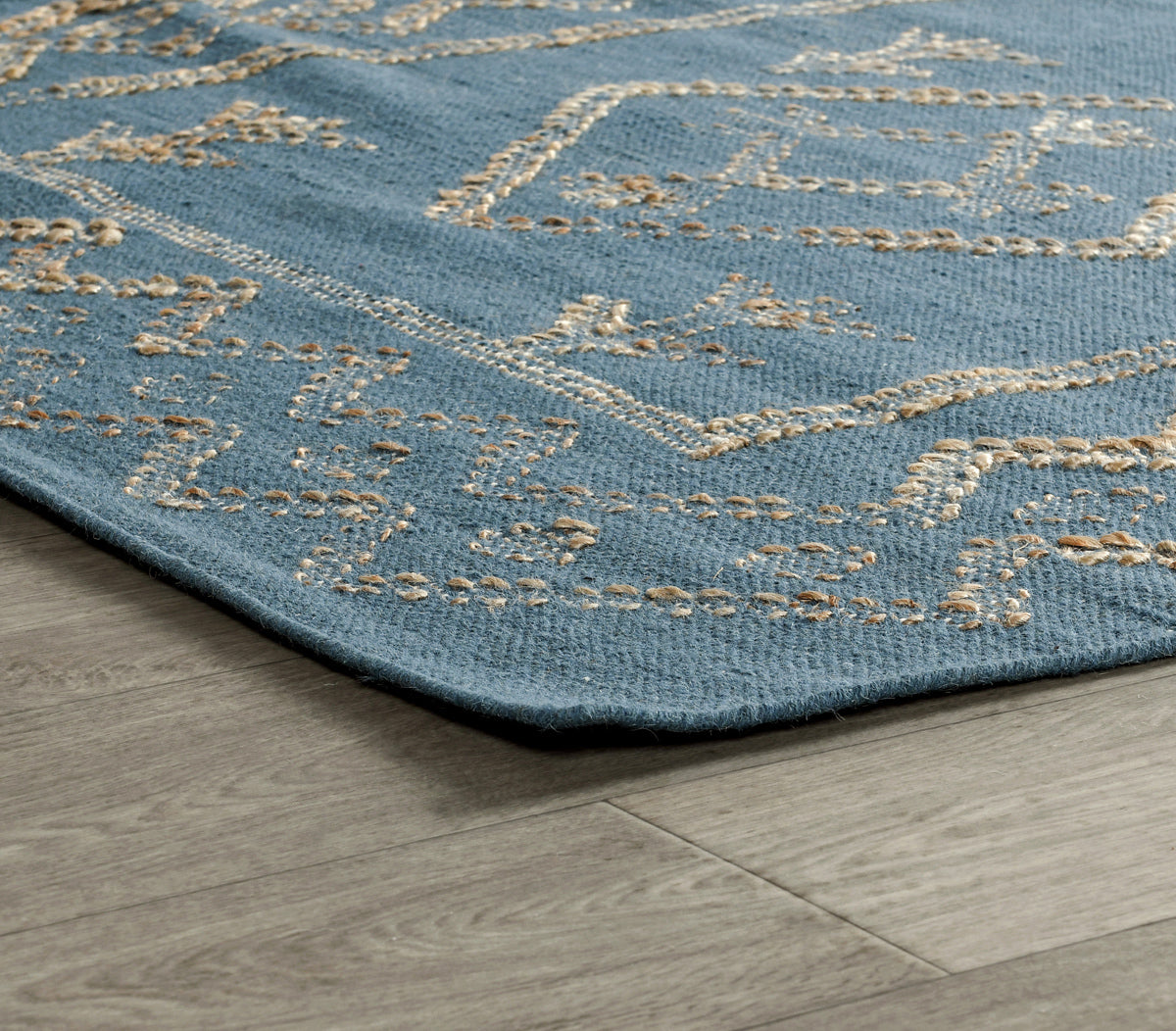 Blue/Natural 90% Wool Wool & Wool Blend Lagos Rug Collection