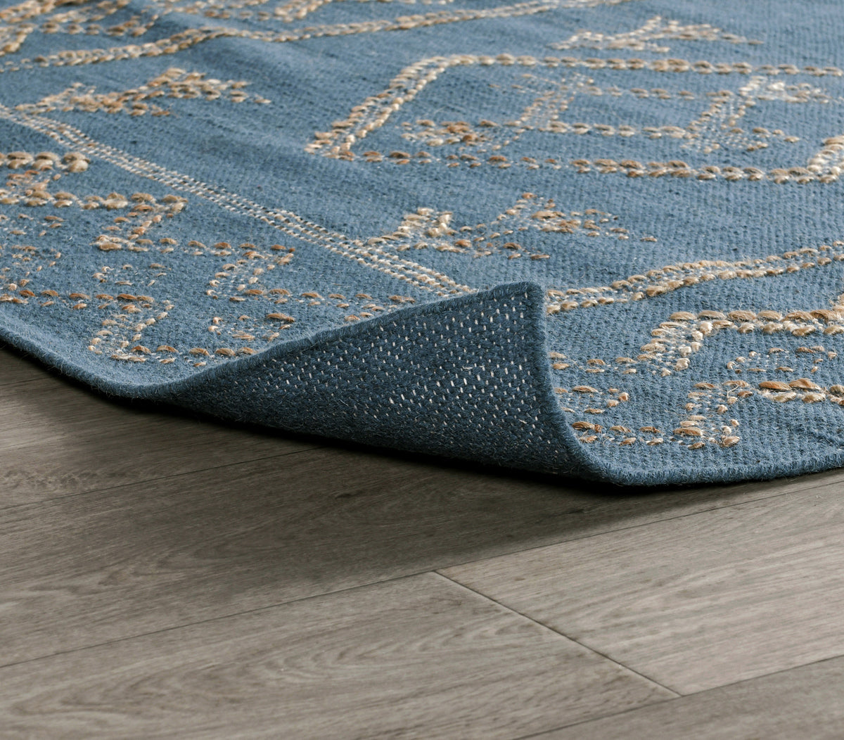 Blue/Natural 90% Wool Wool & Wool Blend Lagos Rug Collection