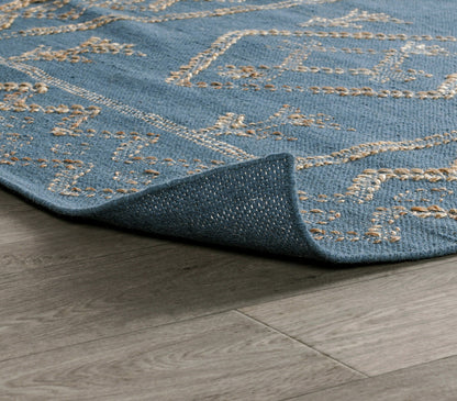 Blue/Natural 90% Wool Wool & Wool Blend Lagos Rug Collection