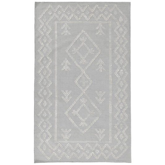 Gray/Ivory 90% Wool Wool & Wool Blend Lagos Rug Collection