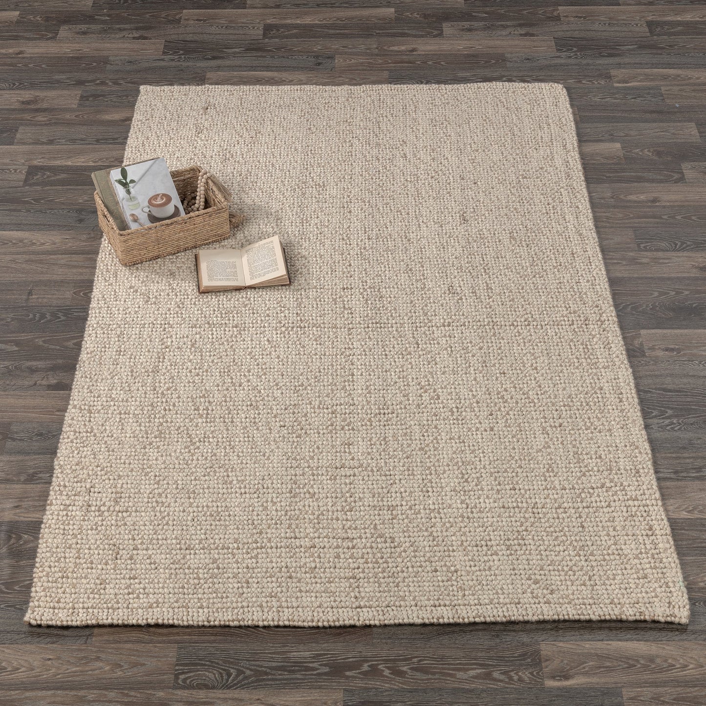 Natural/Ivory 50% Jute Wool & Wool Blend Lisbon Rug Collection