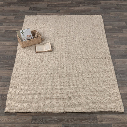 Natural/Ivory 50% Jute Wool & Wool Blend Lisbon Rug Collection