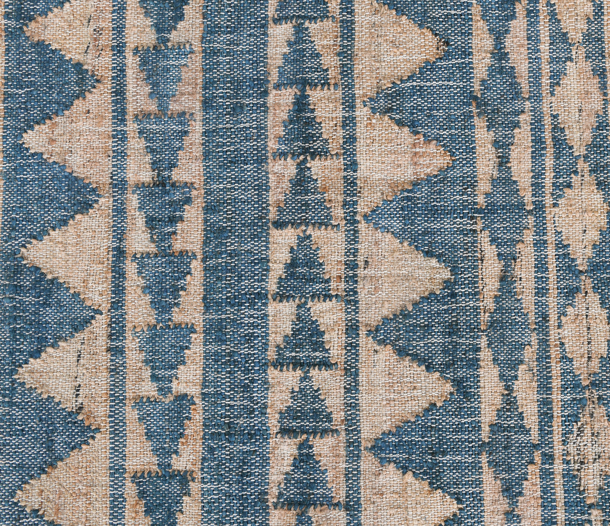 Blue Natural 80% Jute Jute & Seagras Solana Distressed Rug Collection