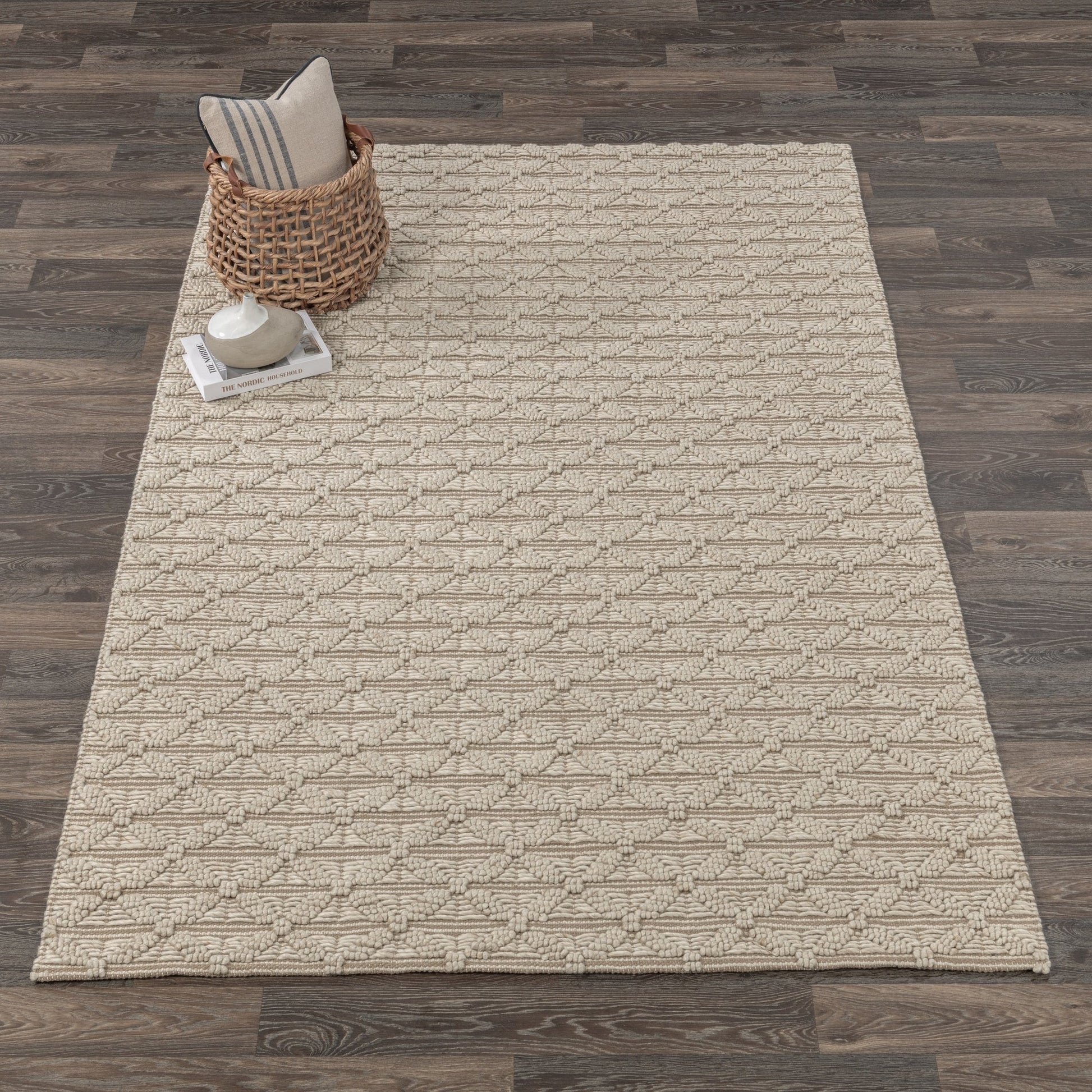 Natural/Ivory 35% Wool Wool & Wool Blend Portola Rug Collection