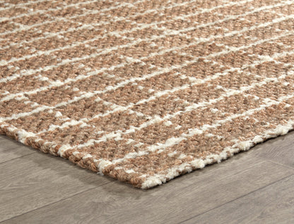 Natural/Ivory Jute & Seagras Windowpane Chenille Rug Collection