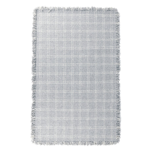 Check Pearl Gray Wool & Wool Blend Bradbury Wool Rug Collection