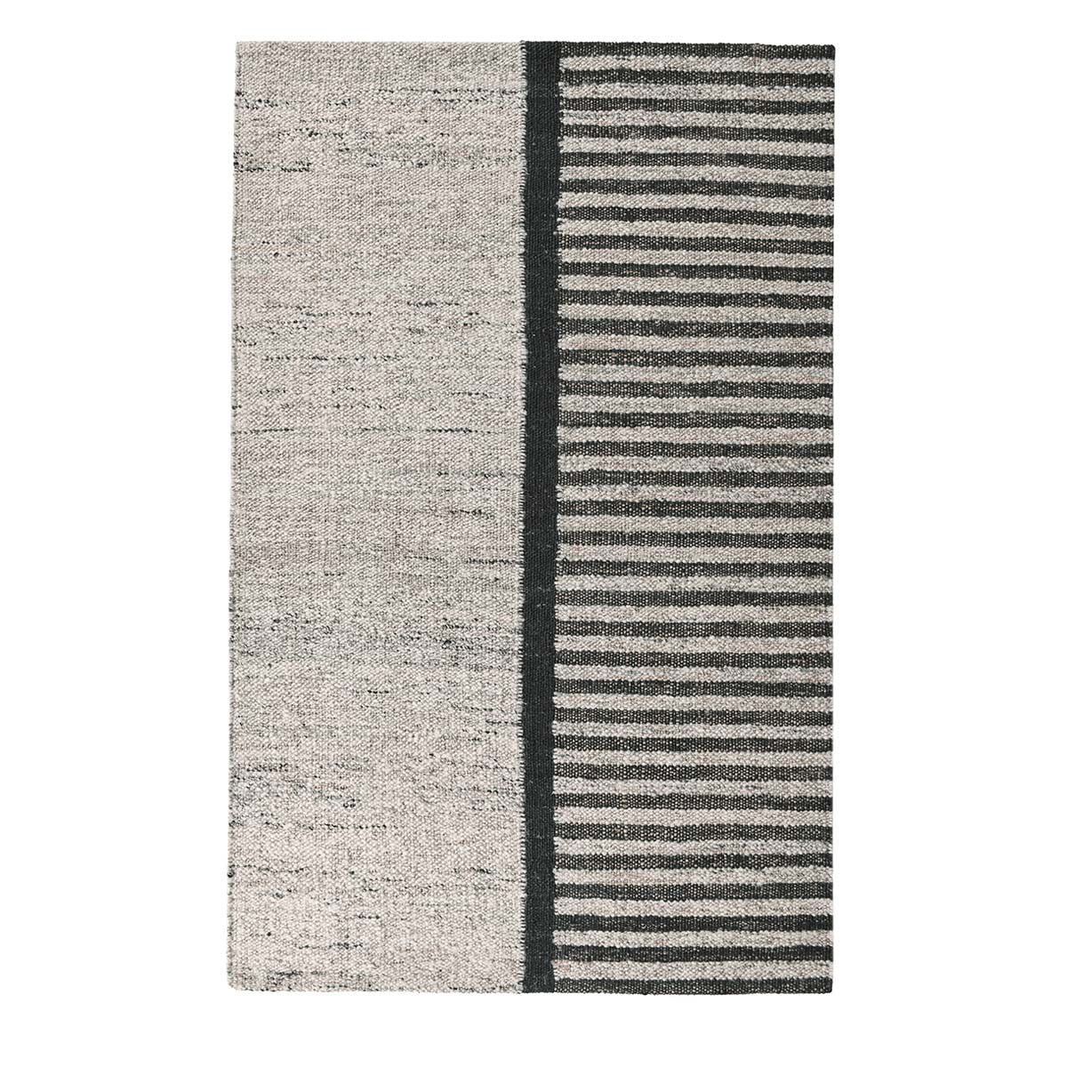 Natural/Black 60% Wool Wool & Wool Blend Kofu Stripe Rug Collection