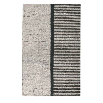 Natural/Black 60% Wool Wool & Wool Blend Kofu Stripe Rug Collection