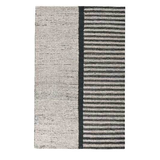 Natural/Black 60% Wool Wool & Wool Blend Kofu Stripe Rug Collection