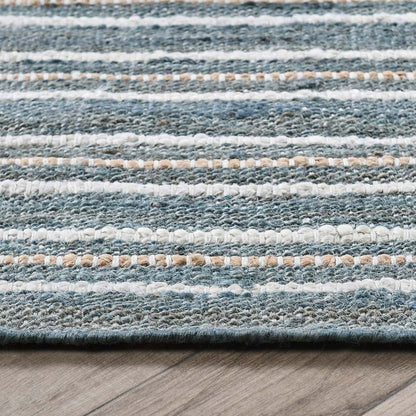 Aqua Blue/Multi 90% Jute Jute & Seagras Del Mar Rug Collection