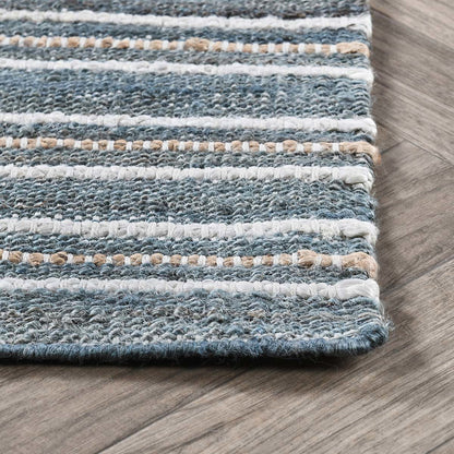Aqua Blue/Multi 90% Jute Jute & Seagras Del Mar Rug Collection