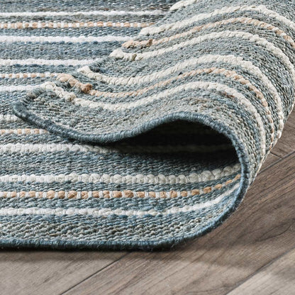 Aqua Blue/Multi 90% Jute Jute & Seagras Del Mar Rug Collection