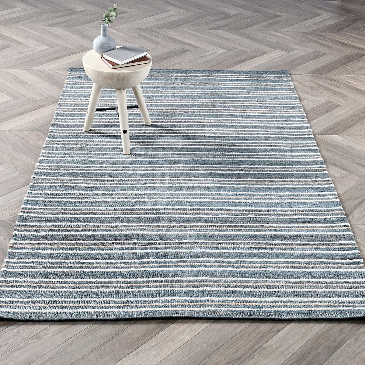 Aqua Blue/Multi 90% Jute Jute & Seagras Del Mar Rug Collection