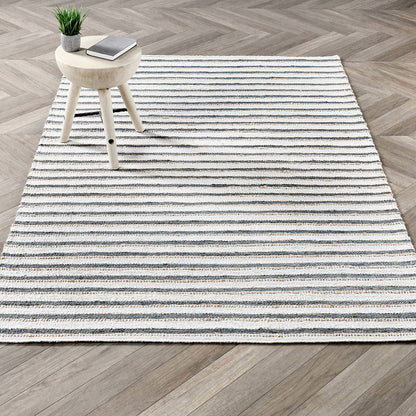 Ivory/Aqua 90% Jute Jute & Seagras Del Mar Rug Collection