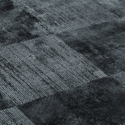 Ink Blue 85% VISCOSE Viscose Berlin Check Rug Collection