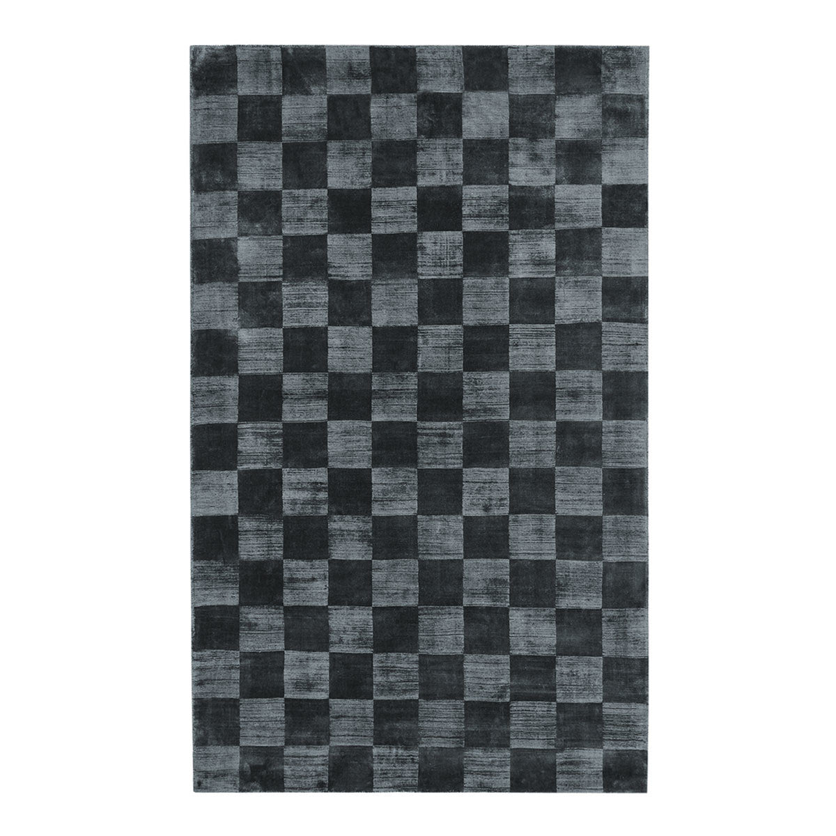 Ink Blue 85% VISCOSE Viscose Berlin Check Rug Collection