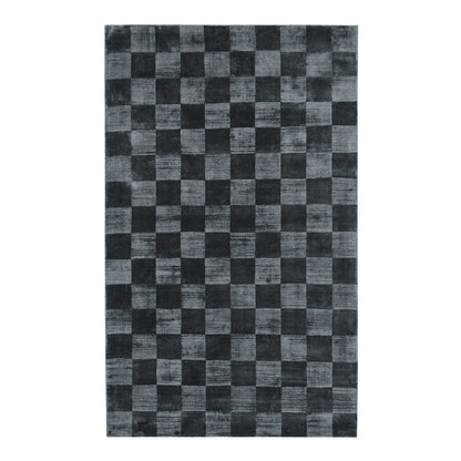 Ink Blue 85% VISCOSE Viscose Berlin Check Rug Collection