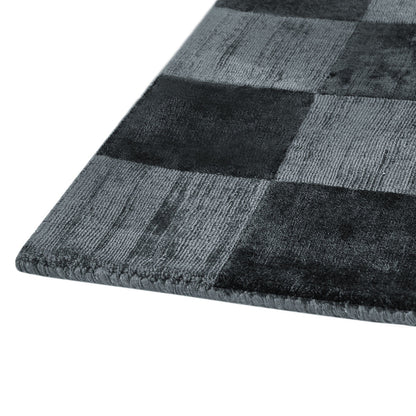 Ink Blue 85% VISCOSE Viscose Berlin Check Rug Collection