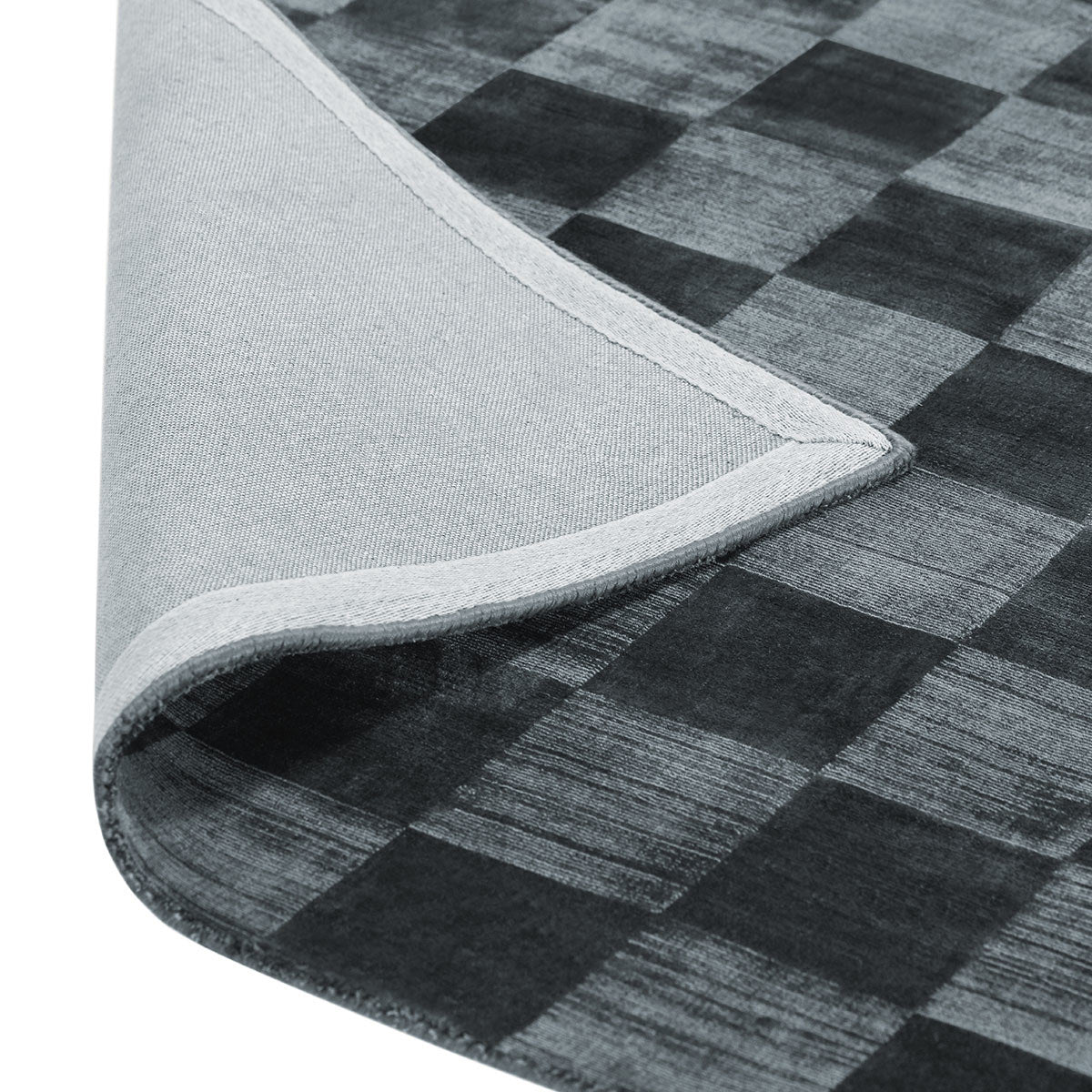Ink Blue 85% VISCOSE Viscose Berlin Check Rug Collection