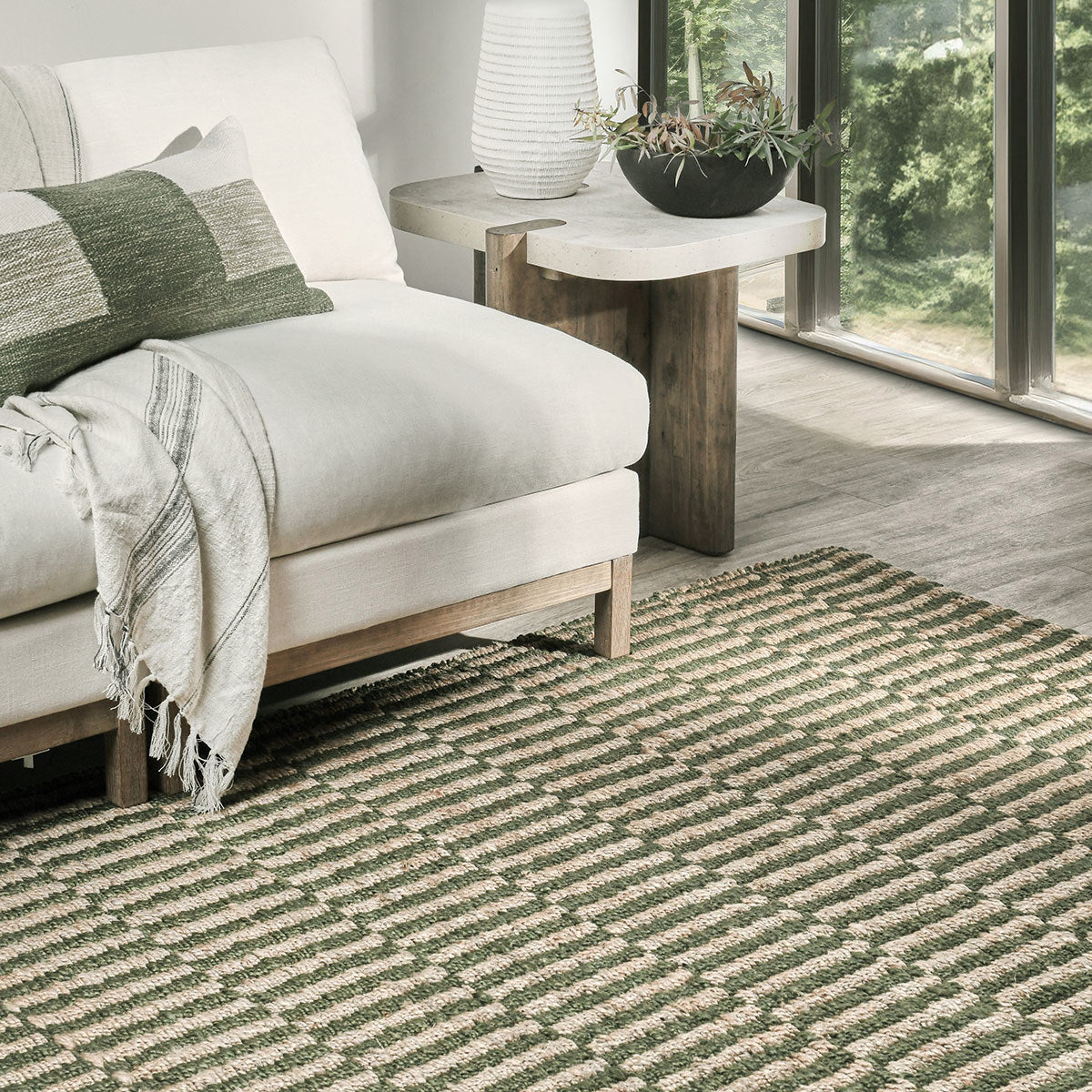 Green/Natural Jute & Seagras Monterey Jute Rug Collection