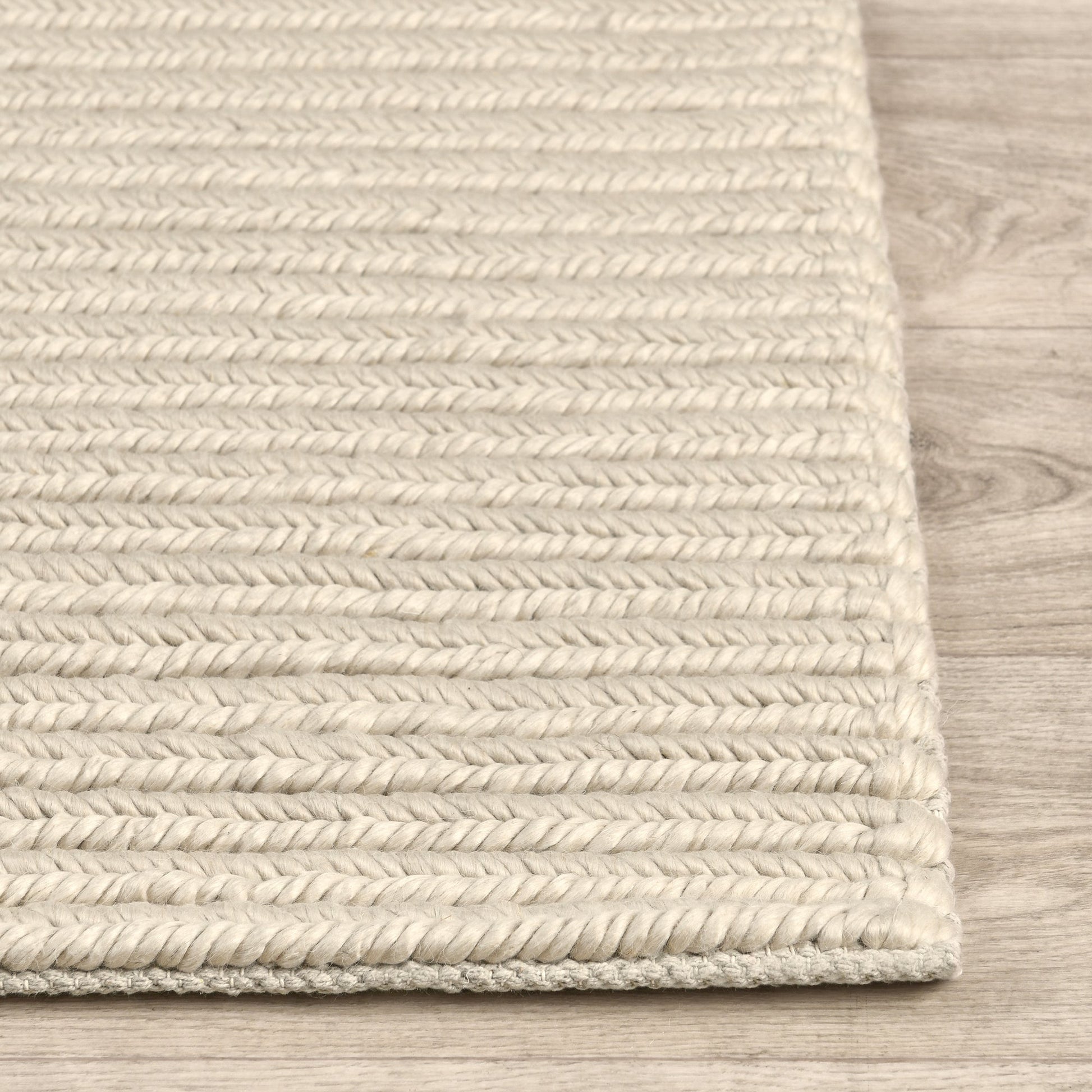 Oatmeal 65% Polyester Wool & Wool Blend Dawson Rug Collection