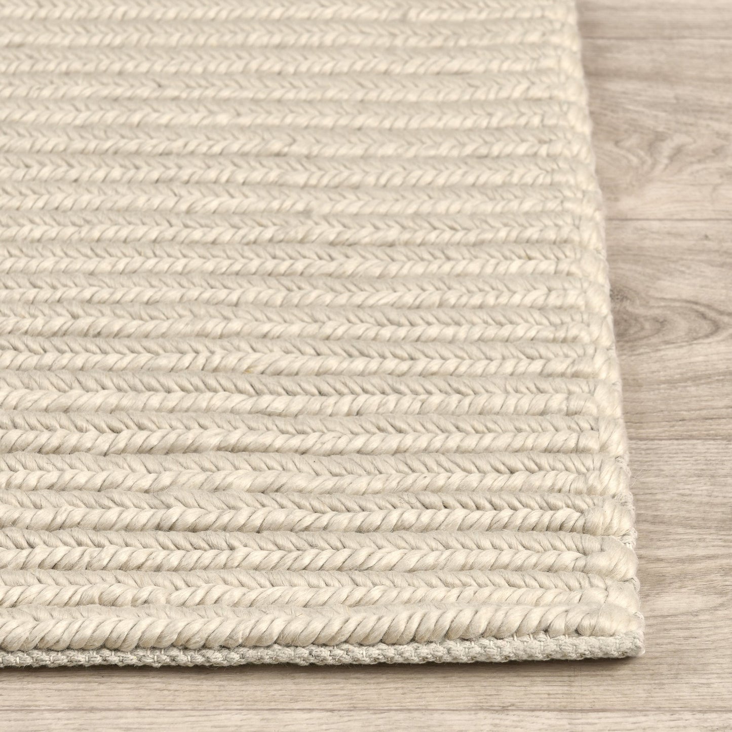 Oatmeal 65% Polyester Wool & Wool Blend Dawson Rug Collection