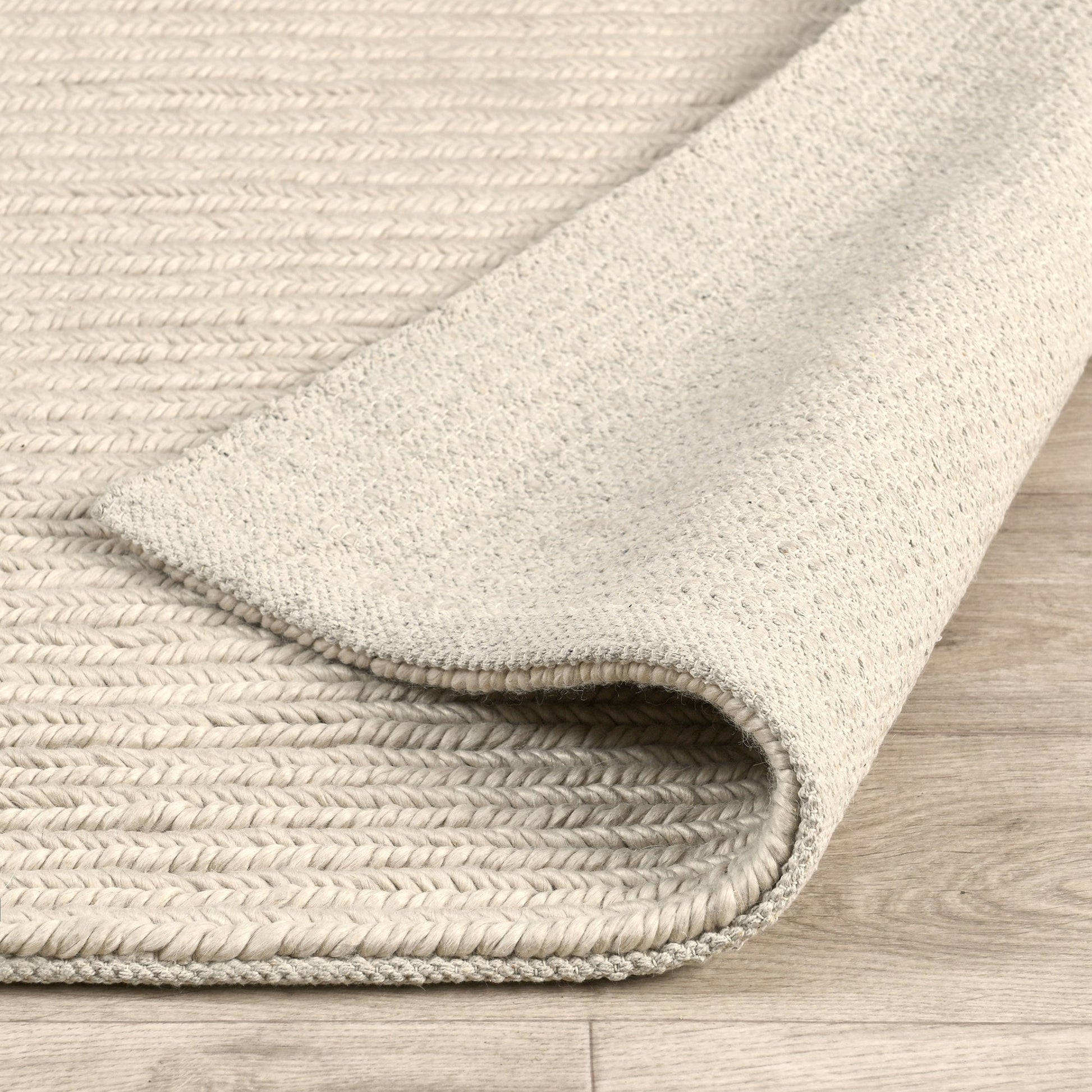 Oatmeal 65% Polyester Wool & Wool Blend Dawson Rug Collection