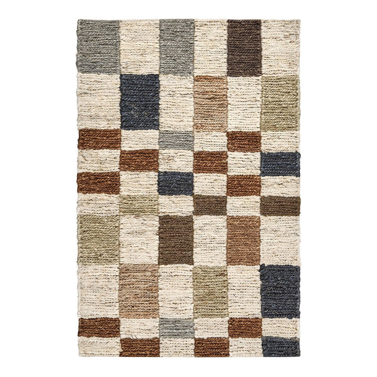 Check Natural Multi 100% Jute Jute & Seagras Soumak Jute Rug Collection