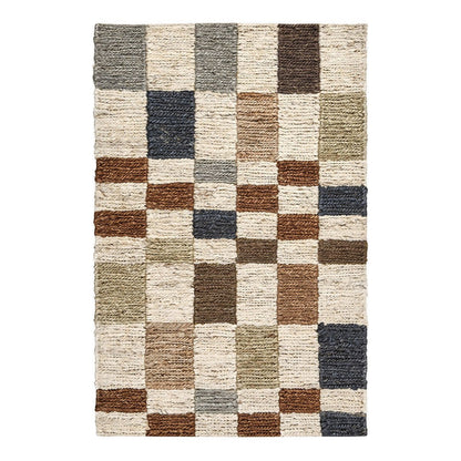 Check Natural Multi 100% Jute Jute & Seagras Soumak Jute Rug Collection