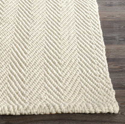 Ivory 70% Wool Wool & Wool Blend Herringbone Wool/Jute Rug Collection