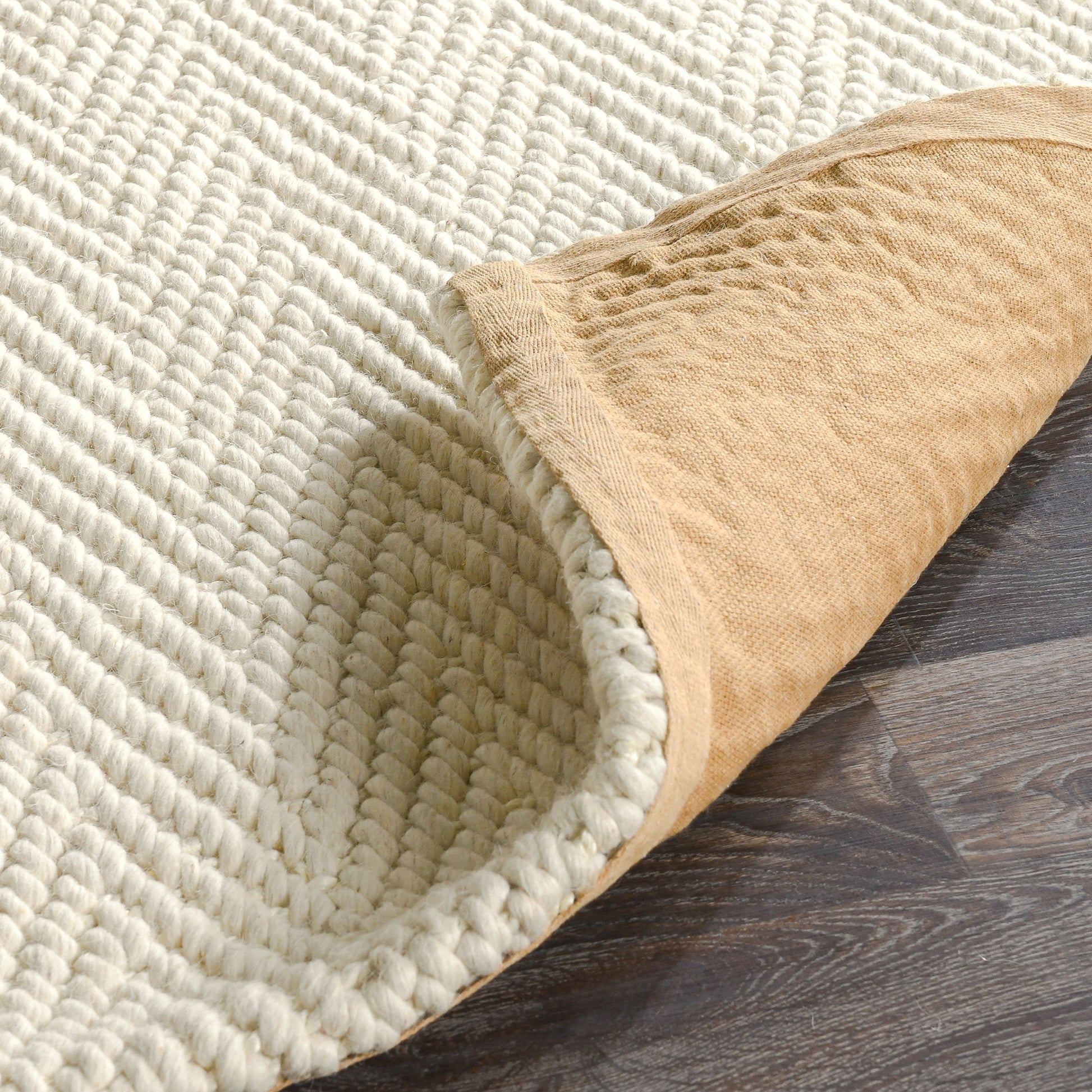 Ivory 70% Wool Wool & Wool Blend Herringbone Wool/Jute Rug Collection