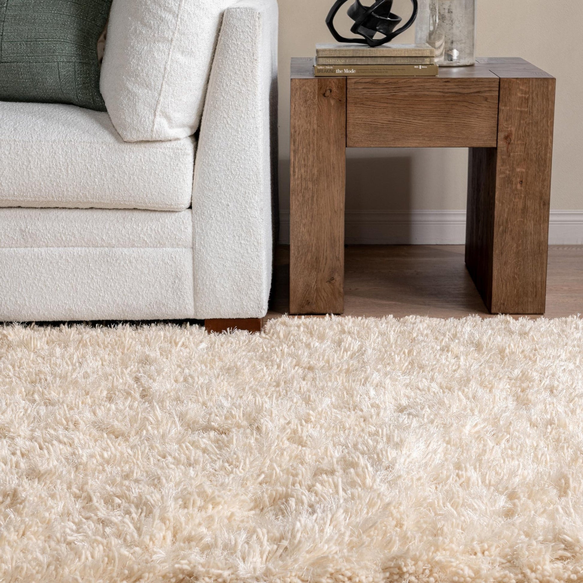 Ivory 60% Wool Wool & Wool Blend Surrey Shag Collection