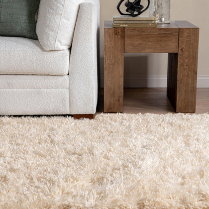 Ivory 60% Wool Wool & Wool Blend Surrey Shag Collection