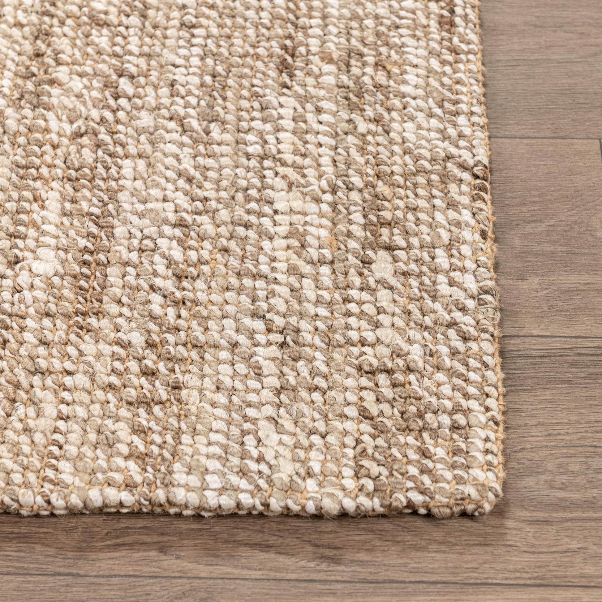 Silver/Ivory 100% Jute Jute & Seagras Mini Boucle Collection