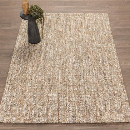 Silver/Ivory 100% Jute Jute & Seagras Mini Boucle Collection