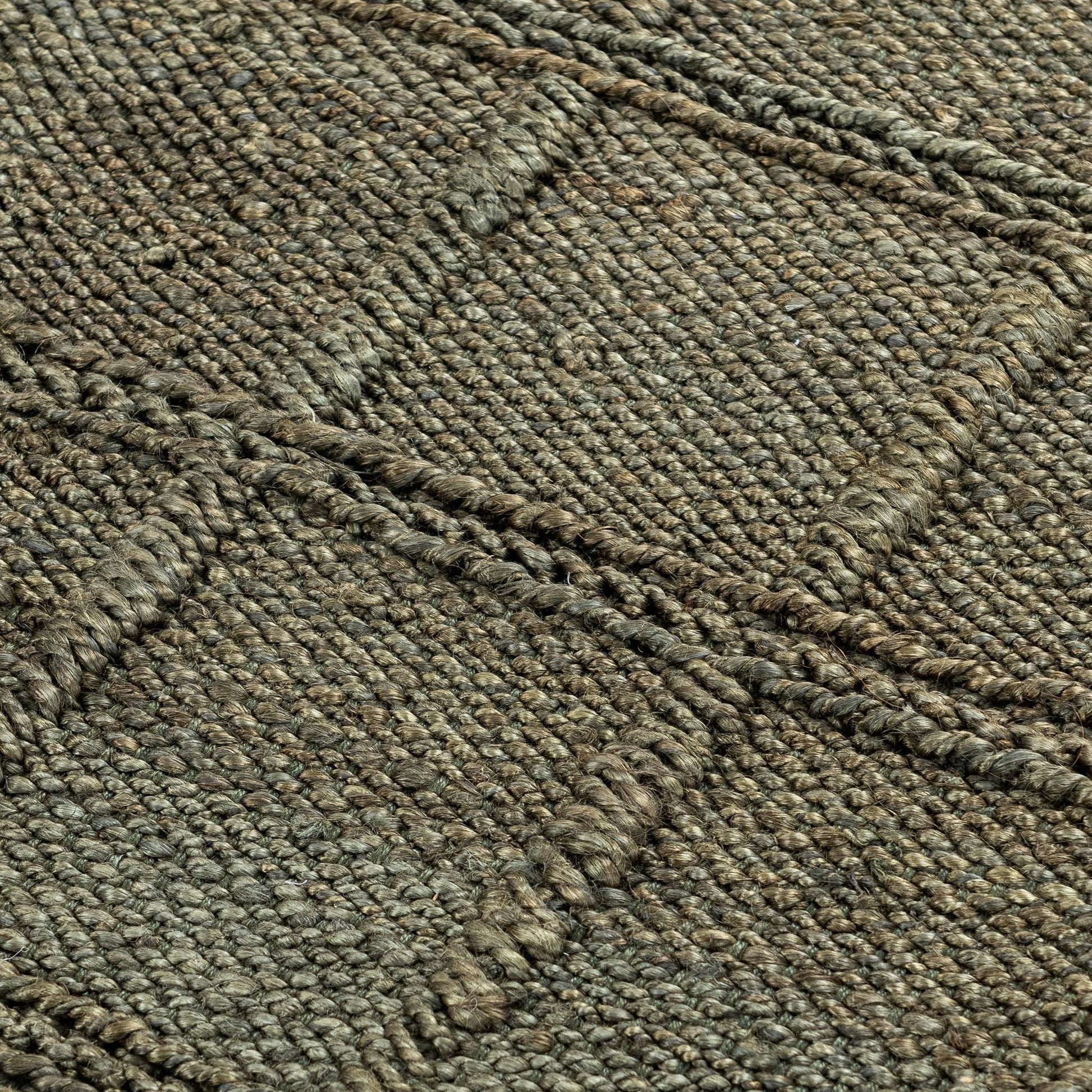 Olive Green 100% Jute Jute & Seagras Aberdeen Jute Collection