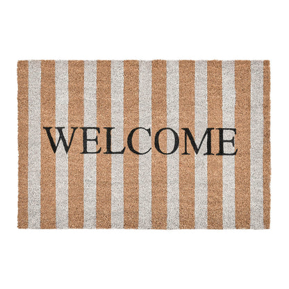 Natural 100% Coir / PVC Backing Doormat Striped Doormat 24x36 Collection