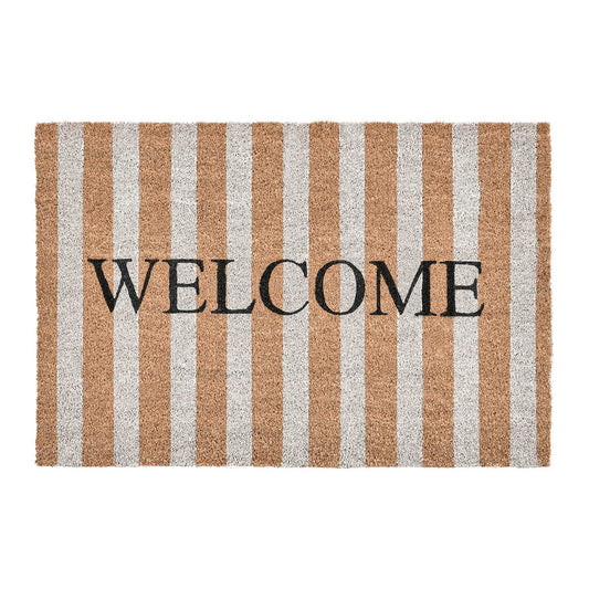 Natural 100% Coir / PVC Backing Doormat Striped Doormat 24x36 Collection
