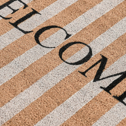 Natural 100% Coir / PVC Backing Doormat Striped Doormat 24x36 Collection