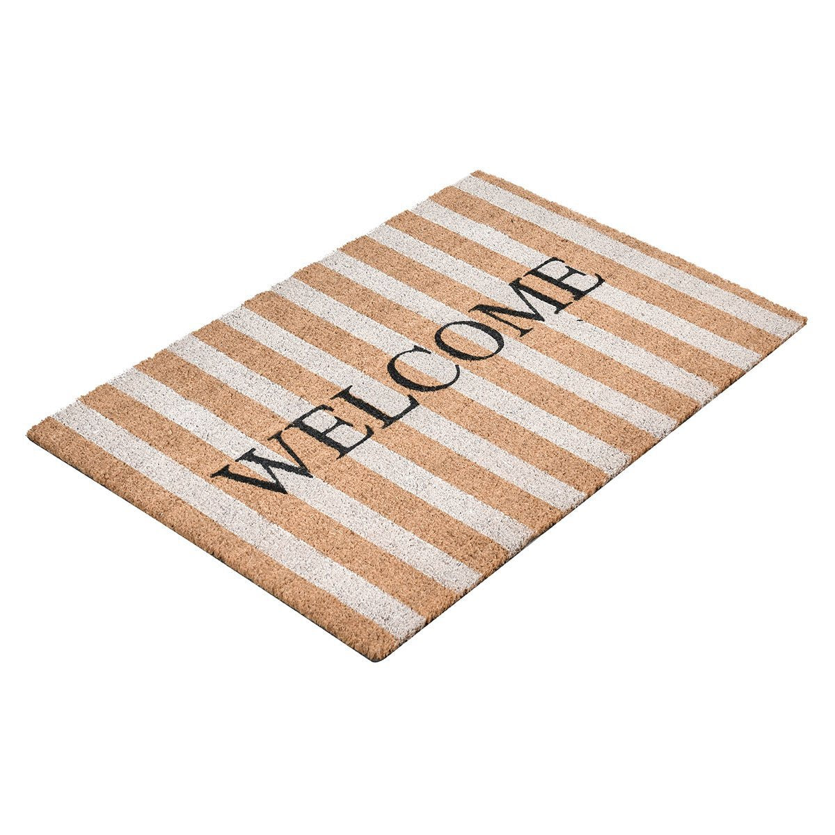 Natural 100% Coir / PVC Backing Doormat Striped Doormat 24x36 Collection