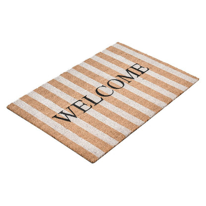 Natural 100% Coir / PVC Backing Doormat Striped Doormat 24x36 Collection