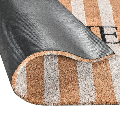Natural 100% Coir / PVC Backing Doormat Striped Doormat 24x36 Collection